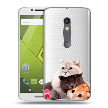 Силиконовый чехол на Lenovo Moto X Play с принтом Кошки