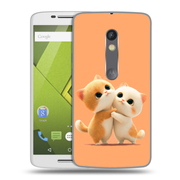 Силиконовый чехол на Lenovo Moto X Play с принтом Милые котики