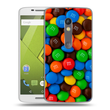 Силиконовый чехол на Lenovo Moto X Play с принтом Конфеты
