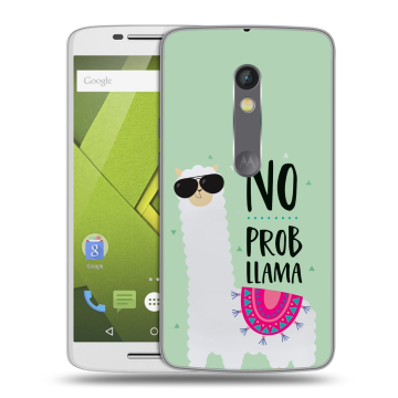 Силиконовый чехол на Lenovo Moto X Play с принтом Лама