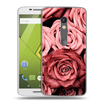 Силиконовый чехол на Lenovo Moto X Play с принтом Цветы розы