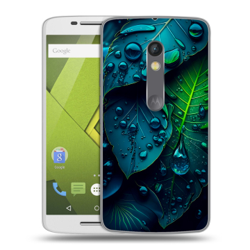 Силиконовый чехол на Lenovo Moto X Play с принтом Листья