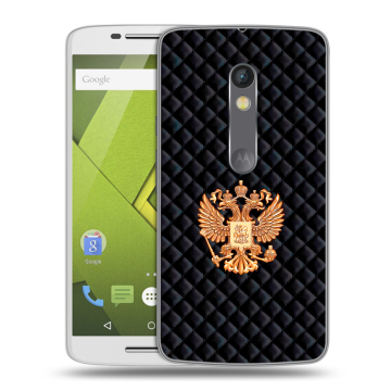 Силиконовый чехол на Lenovo Moto X Play с принтом Герб России принт
