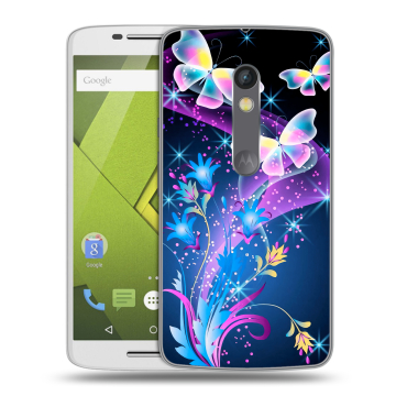 Силиконовый чехол на Lenovo Moto X Play с принтом Бабочки