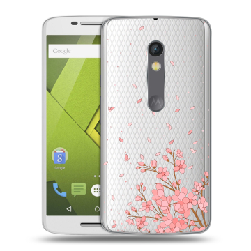 Силиконовый чехол на Lenovo Moto X Play с принтом Ветка сакуры