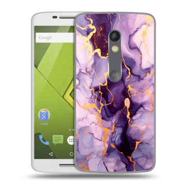 Силиконовый чехол на Lenovo Moto X Play с принтом Мрамор