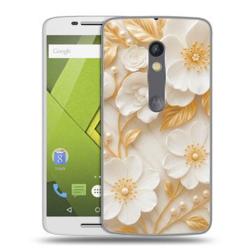 Силиконовый чехол на Lenovo Moto X Play с принтом Цветы