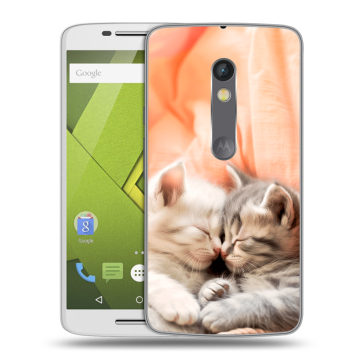 Силиконовый чехол на Lenovo Moto X Play с принтом Котята