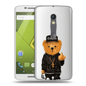 Силиконовый чехол на Lenovo Moto X Play с принтом Мишка