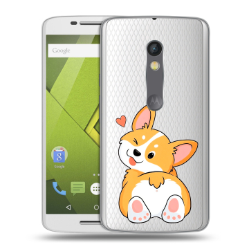 Силиконовый чехол на Lenovo Moto X Play с принтом Корги