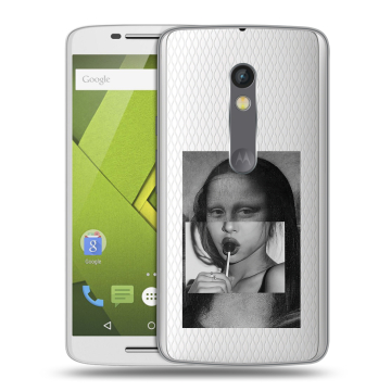 Силиконовый чехол на Lenovo Moto X Play с принтом Мона Лиза