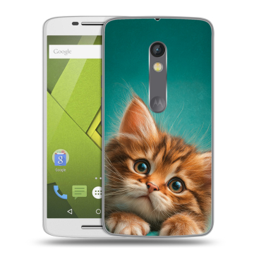 Силиконовый чехол на Lenovo Moto X Play с принтом котенок