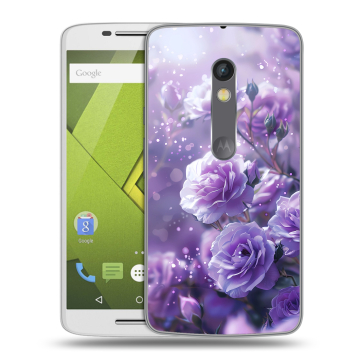 Силиконовый чехол на Lenovo Moto X Play с принтом Розы цветы Силиконовый чехол на Lenovo Moto X Play с принтом Розы цветы