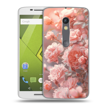 Силиконовый чехол на Lenovo Moto X Play с принтом Розовые розы