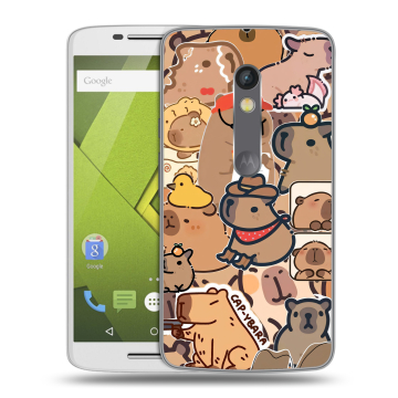 Силиконовый чехол на Lenovo Moto X Play с принтом капибара