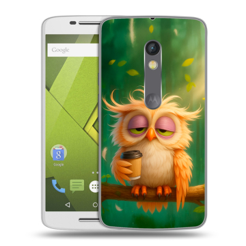 Силиконовый чехол на Lenovo Moto X Play с принтом сова