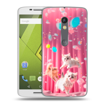 Силиконовый чехол на Lenovo Moto X Play с принтом милые котики Силиконовый чехол на Lenovo Moto X Play с принтом милые котики