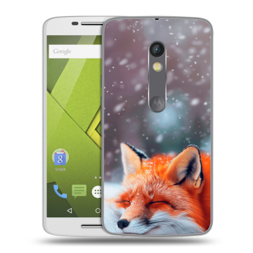 Силиконовый чехол на Lenovo Moto X Play с принтом лиса