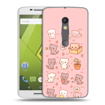 Силиконовый чехол на Lenovo Moto X Play с принтом Hello Kitty Хелоу Кити
