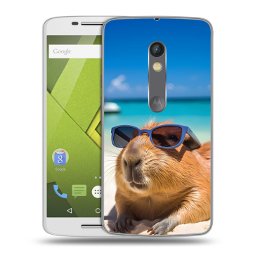 Силиконовый чехол на Lenovo Moto X Play с принтом Капибара