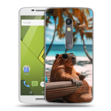 Силиконовый чехол на Lenovo Moto X Play с принтом Капибара