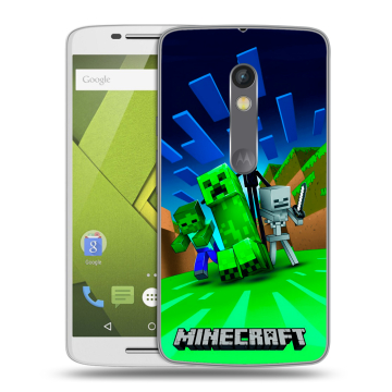 Силиконовый чехол на Lenovo Moto X Play с принтом Майнкрафт Силиконовый чехол на Lenovo Moto X Play с принтом Майнкрафт