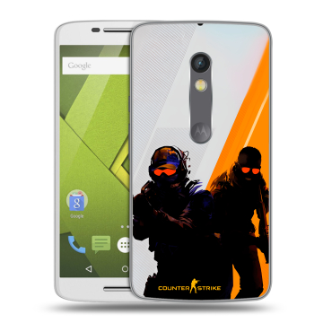 Силиконовый чехол на Lenovo Moto X Play с принтом Контер страйк Counter strike