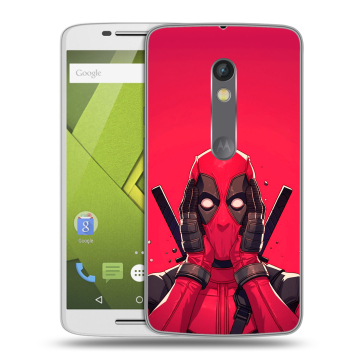Силиконовый чехол на Lenovo Moto X Play с принтом Дедпул Deadpool