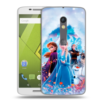 Силиконовый чехол на Lenovo Moto X Play с принтом Холодное сердце Frozen