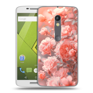 Силиконовый чехол на Lenovo Moto X Play с принтом Розы цветы