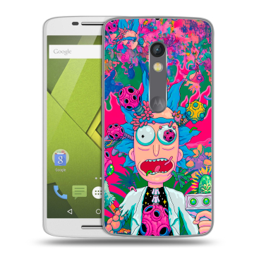 Силиконовый чехол на Lenovo Moto X Play с принтом Рик и Морти Rick Morty