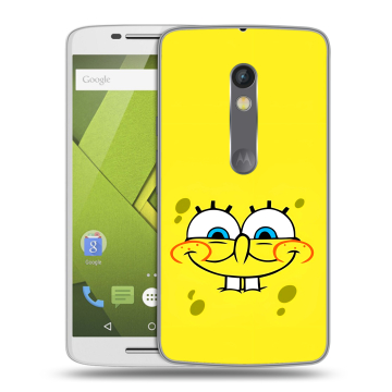 Силиконовый чехол на Lenovo Moto X Play с принтом спанчбоб спанч боб