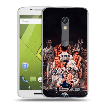 Силиконовый чехол на Lenovo Moto X Play с принтом Реал Роналдо Real Ronaldo