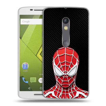 Силиконовый чехол на Lenovo Moto X Play с принтом человек паук spiderman