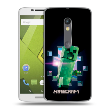 Силиконовый чехол на Lenovo Moto X Play с принтом Майнкрафт Minecraft