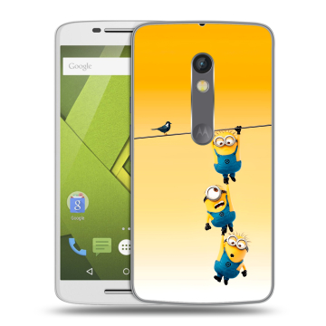 Силиконовый чехол на Lenovo Moto X Play с принтом Миньоны