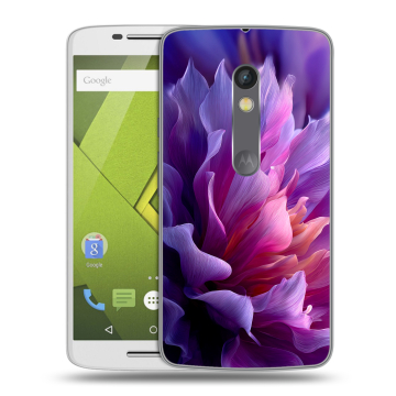 Силиконовый чехол на Lenovo Moto X Play с принтом женский цветы