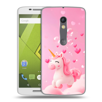 Силиконовый чехол на Lenovo Moto X Play с принтом Единорог