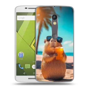 Силиконовый чехол на Lenovo Moto X Play с принтом Капибара