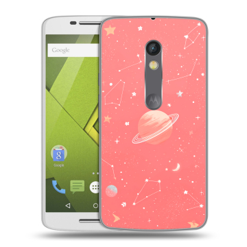 Силиконовый чехол на Lenovo Moto X Play с принтом Розовый космос Силиконовый чехол на Lenovo Moto X Play с принтом Розовый космос