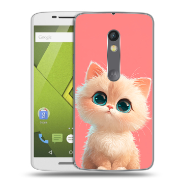 Силиконовый чехол на Lenovo Moto X Play с принтом Розовый котенок Силиконовый чехол на Lenovo Moto X Play с принтом Розовый котенок