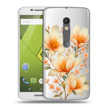 Силиконовый чехол на Lenovo Moto X Play с принтом Цветы Силиконовый чехол на Lenovo Moto X Play с принтом Цветы