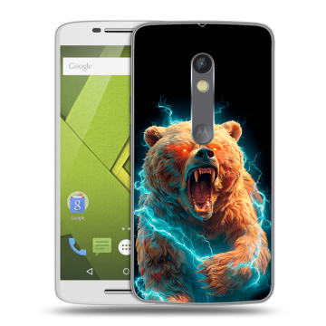 Силиконовый чехол на Lenovo Moto X Play с принтом Медведь Силиконовый чехол на Lenovo Moto X Play с принтом Медведь