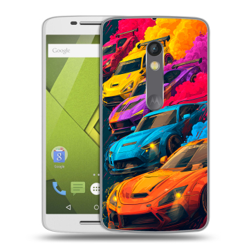 Силиконовый чехол на Lenovo Moto X Play с принтом Тачки Силиконовый чехол на Lenovo Moto X Play с принтом Тачки
