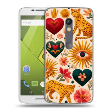 Силиконовый чехол на Lenovo Moto X Play с принтом Модный принт Силиконовый чехол на Lenovo Moto X Play с принтом Модный принт