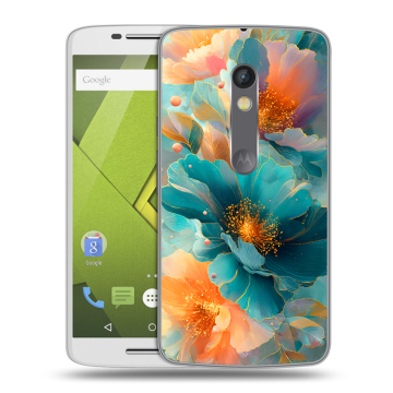 Силиконовый чехол на Lenovo Moto X Play с принтом Цветы Силиконовый чехол на Lenovo Moto X Play с принтом Цветы