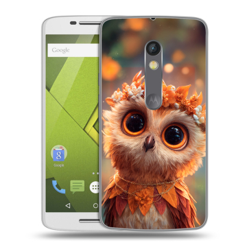 Силиконовый чехол на Lenovo Moto X Play с принтом Милая сова Силиконовый чехол на Lenovo Moto X Play с принтом Милая сова