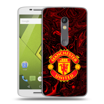 Силиконовый чехол на Lenovo Moto X Play с принтом Manchester United Силиконовый чехол на Lenovo Moto X Play с принтом Manchester United