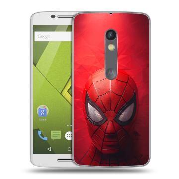 Силиконовый чехол на Lenovo Moto X Play с принтом Spiderman Человек паук