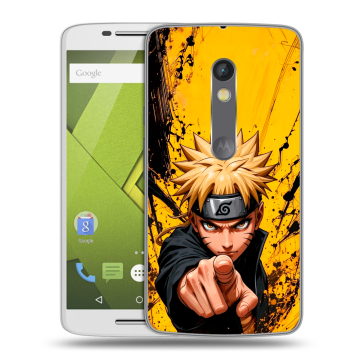Силиконовый чехол на Lenovo Moto X Play с принтом Naruto Наруто